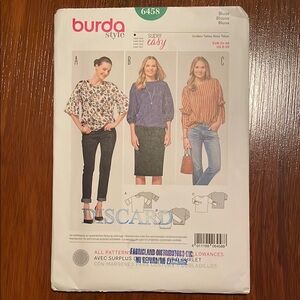 2/$15 Burda 6458 Sewing Pattern 8-18